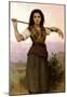 William-Adolphe Bouguereau The Shepherdess Art Print Poster-null-Mounted Poster
