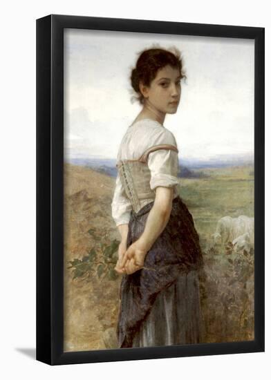 William-Adolphe Bouguereau The Young Shepherdess Art Print Poster-null-Framed Poster