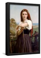 William-Adolphe Bouguereau Young Shepherdess Art Print Poster-null-Framed Poster