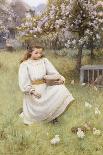 Girl by a Herbaceous Border-William Affleck-Giclee Print