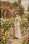 Girl by a Herbaceous Border-William Affleck-Giclee Print