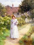 Girl by a Herbaceous Border-William Affleck-Giclee Print