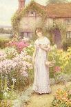 Girl by a Herbaceous Border-William Affleck-Giclee Print