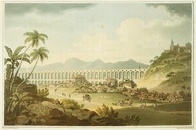 Arcos De Carioco, or Grand Aqueduct in Rio De Janeiro, Plate 5 from "A Voyage to Cochinchina"