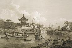 Chinese Barges of the Embassy Passing Through a Sluice of the Grand Canal-William Alexander-Giclee Print