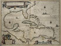 Map of the Caribbean Islands-William and Jan Blaeu-Framed Stretched Canvas