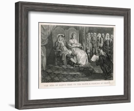 William and Mary Accept the 'Bill of Rights'-null-Framed Art Print