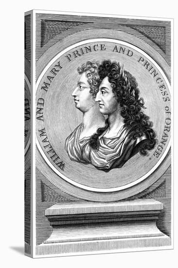 William and Mary, Prince and Princess of Orange-R White-Stretched Canvas