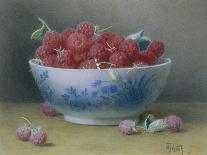 Still Life of Raspberries in a Blue and White Bowl-William B. Hough-Giclee Print