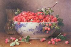 Bowl of Raspberries-William B. Hough-Framed Stretched Canvas