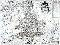 A New Map of the Kingdom of England and the Principalitie of Wales, 1669-William Berry-Framed Stretched Canvas