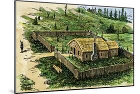 William Bradford's House in Plymouth Colony, 1621-null-Mounted Giclee Print