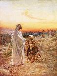 Two disciples walk with Jesus - Bible-William Brassey Hole-Giclee Print