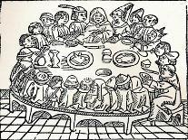 The Canterbury Pilgrims Sitting Down for a Shared Meal, 1485-William Caxton-Laminated Giclee Print