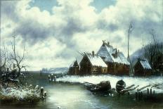 Winter Snow Scene (Oil on Canvas)-William Charles Anthony Frerichs-Giclee Print