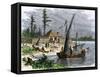 William Claiborne's Trading Post on Kent Island in Chesapeake Bay, 1631-null-Framed Stretched Canvas