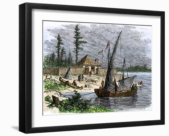 William Claiborne's Trading Post on Kent Island in Chesapeake Bay, 1631-null-Framed Giclee Print