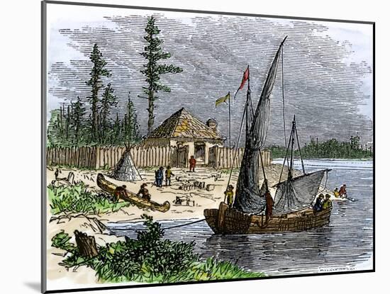 William Claiborne's Trading Post on Kent Island in Chesapeake Bay, 1631-null-Mounted Giclee Print