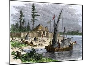 William Claiborne's Trading Post on Kent Island in Chesapeake Bay, 1631-null-Mounted Giclee Print
