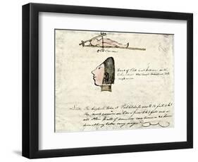 William Clark's Sketch of Flathead Indians in His Diary, c.1804-1806-null-Framed Premium Giclee Print