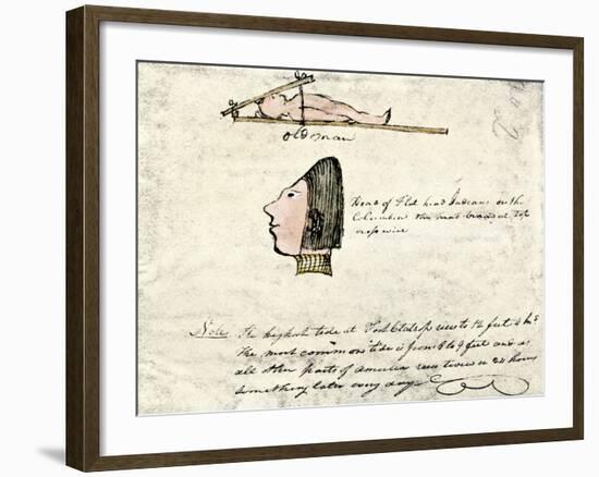 William Clark's Sketch of Flathead Indians in His Diary, c.1804-1806-null-Framed Giclee Print