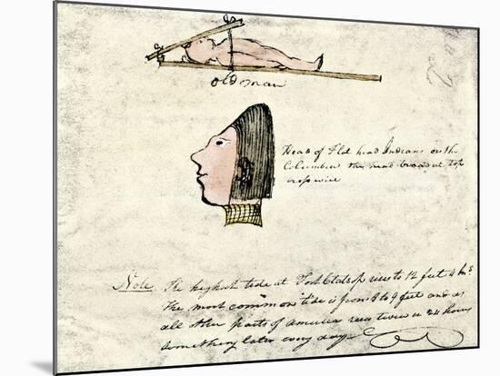 William Clark's Sketch of Flathead Indians in His Diary, c.1804-1806-null-Mounted Giclee Print