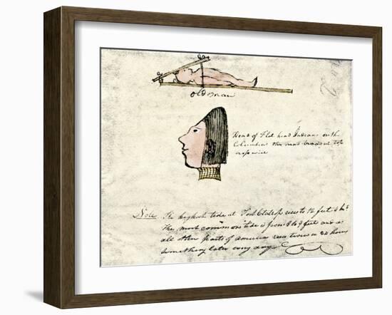 William Clark's Sketch of Flathead Indians in His Diary, c.1804-1806-null-Framed Giclee Print