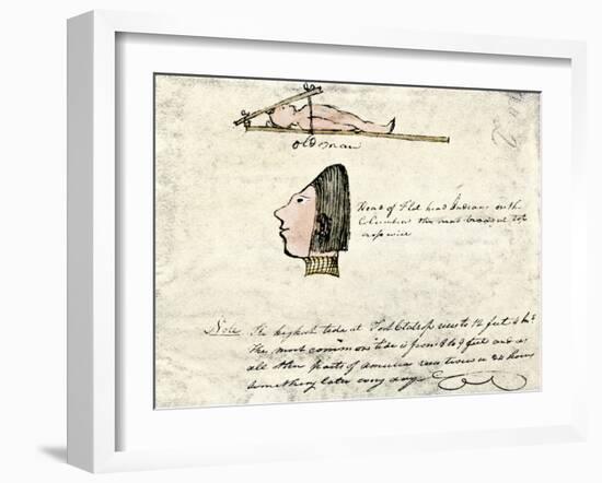 William Clark's Sketch of Flathead Indians in His Diary, c.1804-1806-null-Framed Giclee Print