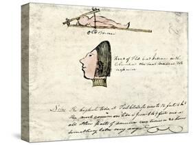 William Clark's Sketch of Flathead Indians in His Diary, c.1804-1806-null-Stretched Canvas