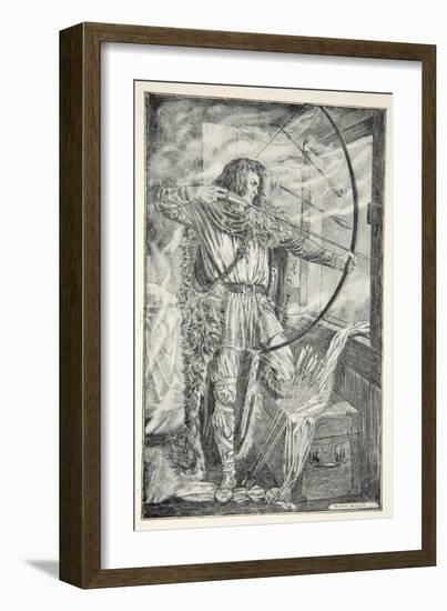 William continued his wonderful archery, from 'Hero Myths and Legends of the British Race' by M.I.-Patten Wilson-Framed Giclee Print