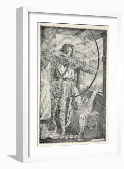 William continued his wonderful archery, from 'Hero Myths and Legends of the British Race' by M.I.-Patten Wilson-Framed Giclee Print