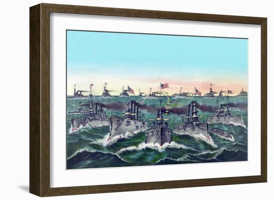 William Cramp and Sons - Ship Builders-Currier & Ives-Framed Art Print