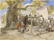 Akalis at the Holy Tank, Umritsar, from 'India Ancient and Modern', 1867 (Colour Litho)-William 'Crimea' Simpson-Giclee Print