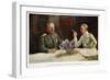 William, Crown Prince of Germany and General Field Marshal Von Hindenburg at Kronprinzen, Pub. 1917-William Friedrich Georg Pape-Framed Giclee Print