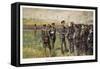William, Crown Prince of Germany, Visiting Wounded Troops in the Field, Pub. 3rd Mary 1917-William Friedrich Georg Pape-Framed Stretched Canvas