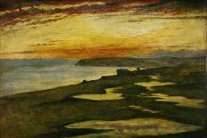 A Coast Study, Sunset, Seaford, 1870 (Oil on Canvas)-William Davis-Framed Giclee Print