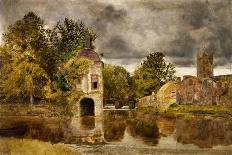 Old Mill and Pool at Ditton, 1860-65 (Oil on Canvas)-William Davis-Giclee Print
