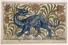 Dragon' Design for a Tile (W/C on Paper)-William De Morgan-Giclee Print