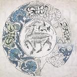 sara', Circular Design with Goat (Gouache and Pencil on Paper)-William De Morgan-Giclee Print