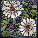 Sprig of Flowers, 1880-1890 (Earthenware with Painted Transfer over Slip)-William de Morgan-Mounted Giclee Print