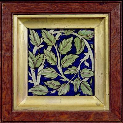 Tile with a Leaf Design (Pottery)