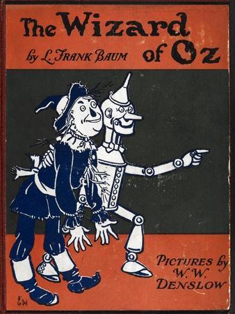 Illustrated Front Cover For the Novel 'The Wizard Of Oz' With the Scarecrow and the Tinman