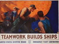 Teamwork Builds Ships Poster-William Dodge Stevens-Mounted Giclee Print