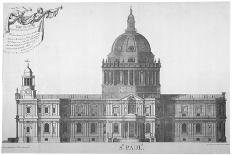 South Elevation of St Paul's Cathedral, City of London, 1702-William Emmett-Stretched Canvas