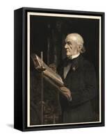 William Ewart Gladstone (1809-1898) English statesman, reading the Lesson in Hawarden Church-Sydney Prior Hall-Framed Stretched Canvas