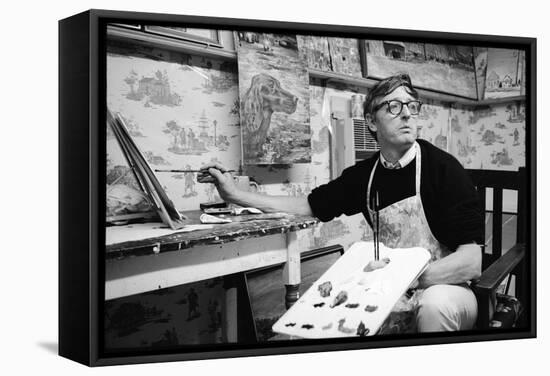 William F. Buckley Painting at the Buckley Estate, 1970-Alfred Eisenstaedt-Framed Stretched Canvas