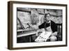 William F. Buckley Painting at the Buckley Estate, 1970-Alfred Eisenstaedt-Framed Photographic Print