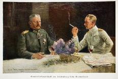 William, Crown Prince of Germany and General Field Marshal Von Hindenburg at Kronprinzen, Pub. 1917-William Friedrich Georg Pape-Framed Giclee Print