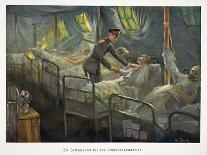 William, Crown Prince of Germany Visiting Wounded Troops in a Field Hospital, Pub. C1917-William Friedrich Georg Pape-Framed Giclee Print