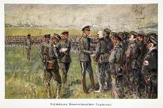 William, Crown Prince of Germany and General Field Marshal Von Hindenburg at Kronprinzen, Pub. 1917-William Friedrich Georg Pape-Framed Giclee Print